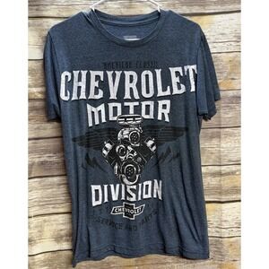 Chevrolet "Genuine Parts"  Gray Blue T-shirt Short Sleeve Men's Small